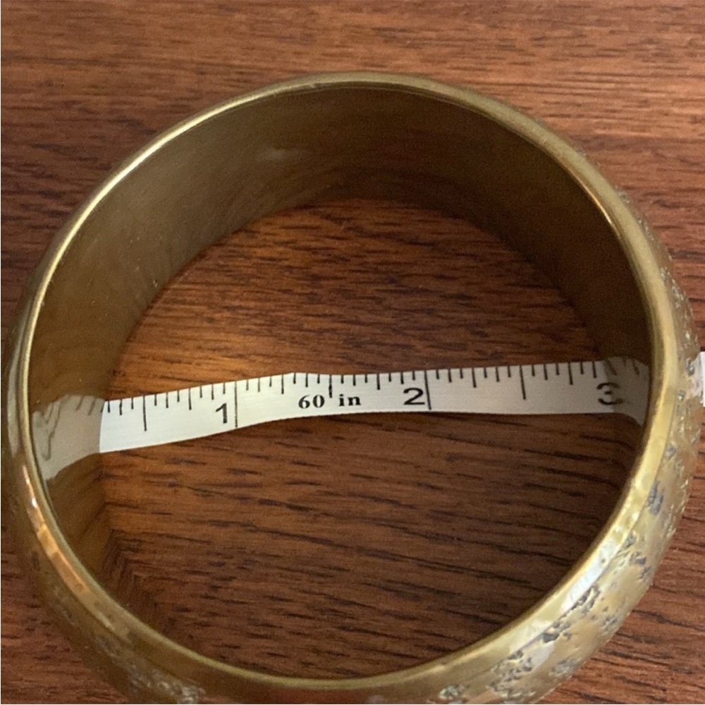 Gold Floral Bangle Bracelet